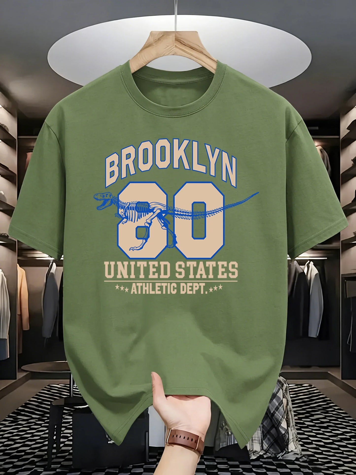 Brooklyn United States Athletic Dept Men T Shirt Soft All-Match Fashion Sportswear Summer O-Neck Tee Unisex Loose Cotton Clothes