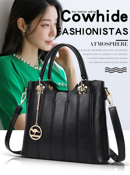 Genuine Brand Fashion Luxury High Quality 3 Layers Leather Handbag Women 2024 Crossbody Bags for Women Lady Large Capacity 2024