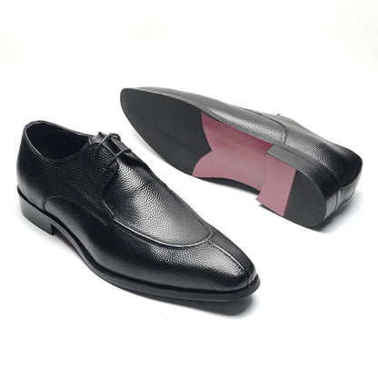 Italian Classy Men's Wedding Dress Shoes Black Genuine Cow Leather Lace-up Office Business Elegant Social Derby Formal Shoes Man