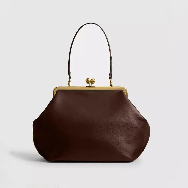 Large Clip Bags For Women Famous Brands Runway Styles Frame Kiss Lock Shell Handbag Classic Fashion Exquisite Trend Shoulder Bag