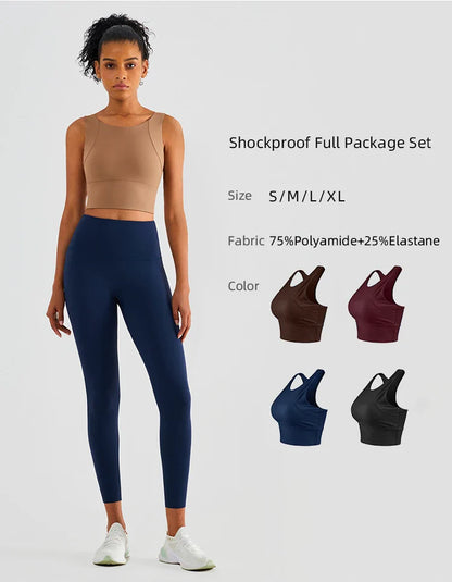 High Elastic Women's 2 Piece Yoga Set with Sports Bra and Leggings High Stretch Pants Bra with Coaster Women's Sports Suit👚