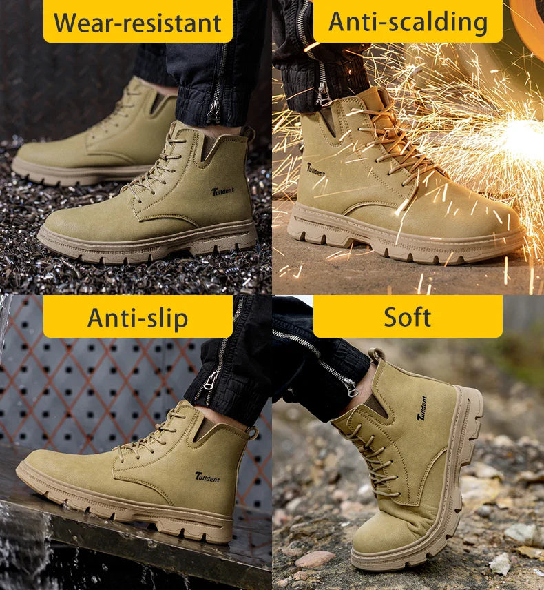 Men's protective shoes, safety shoes, steel-toe boots, anti-smashing and anti-puncture work shoes, tactical boots