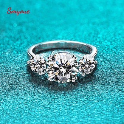 4ct 100% Moissanite Diamond Ring for Women 18K Yellow Gold Wedding Band Bridel Jewelry S925 Sterling Silver Wholesale