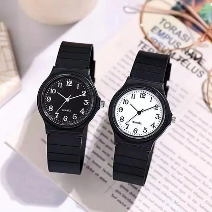 Exam Watch Silicone Strap Simple Women Watch Student Ladies Quartz Wristwatch Waterproof Round Small Dial for Women