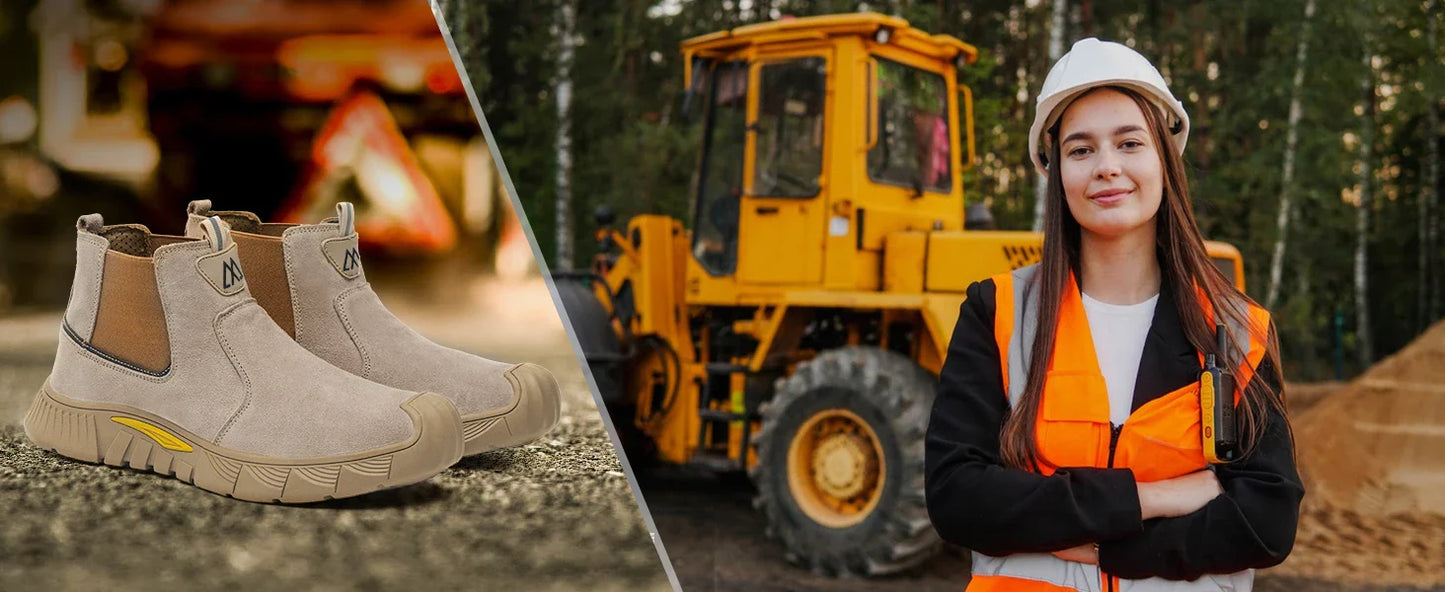 Steel Toe Safety Shoes for Men Women Slip Resistant Work Shoes Sneaker Outdoor Protective Work Shoes Outdoor Security Boots Men