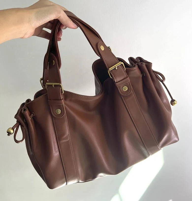 2025 Sac à main à bandoulière Simple pour femmes, sac Boston élégant et polyvalent, sac de travail intérieur en Polyester doux