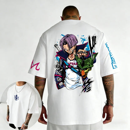 Anime Oversized Cotton T-shirt Summer New Torankusu Printed Men's and Women's Street Hip-hop Loose Casual Top