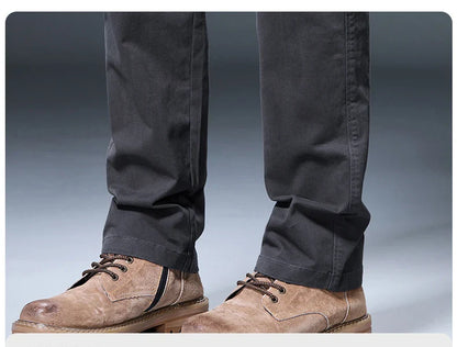 Spring Autumn Male Casual Pants Korean Mens Clothing Business Straight Work Trousers Solid Color Classic Versatile Man Pants