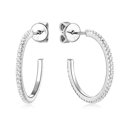 Moissanite Huggie Earrings for Women D Color 1.5mm Lab Grow Diamond s925 Sterling Silver 18K Gold Plated Daily Earring