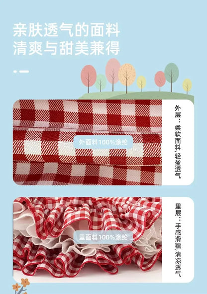 Girls' Lolita Dress, Summer Style, Stylish Plaid Princess Dress for Children, Baby Girl Summer Backless Suspender Dress
