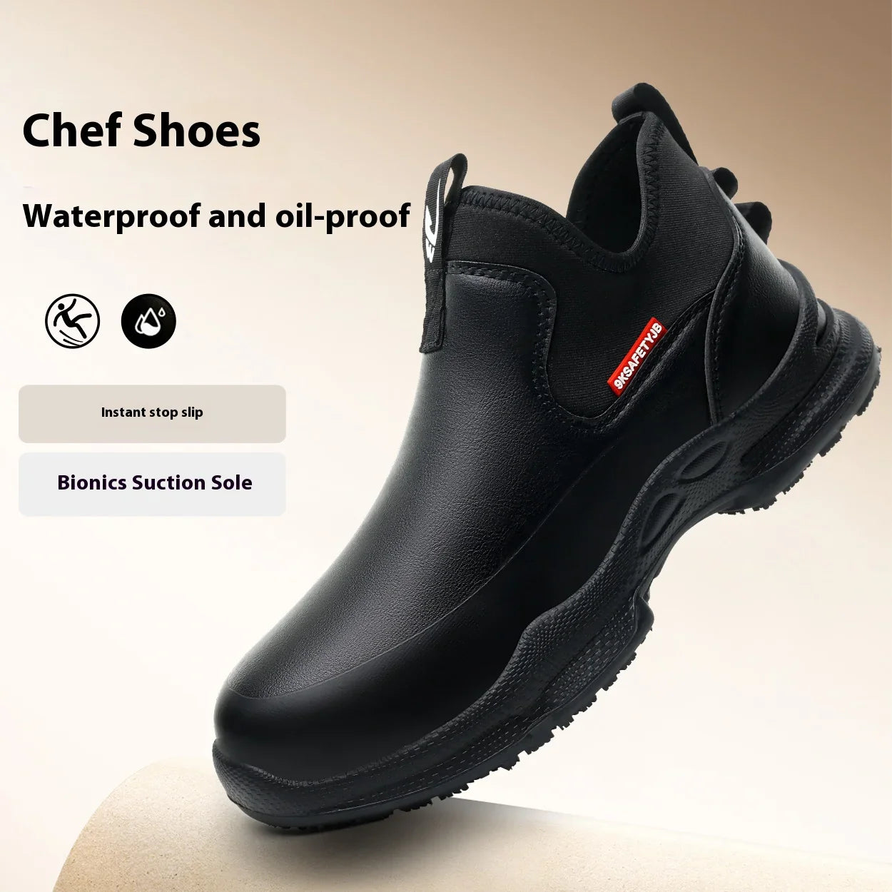Fashion Comfort Soft Soled Waterproof Shoes Chef Shoes Four Seasons Anti Slip Oil Resistant Business Casual   Work EVA Shoes