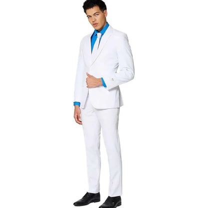 Men's 2-Piece Slim Fit Suit Set Breathable Polyester Wedding Groomsmen Formal Suit with Black Tie Option