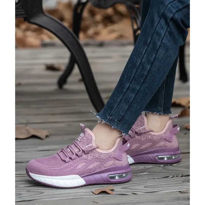 New Women Safety Shoes for Work Safety Boots Breathable Steel Toe Puncture Proof Sport Work Sneakers Construction Security Boots