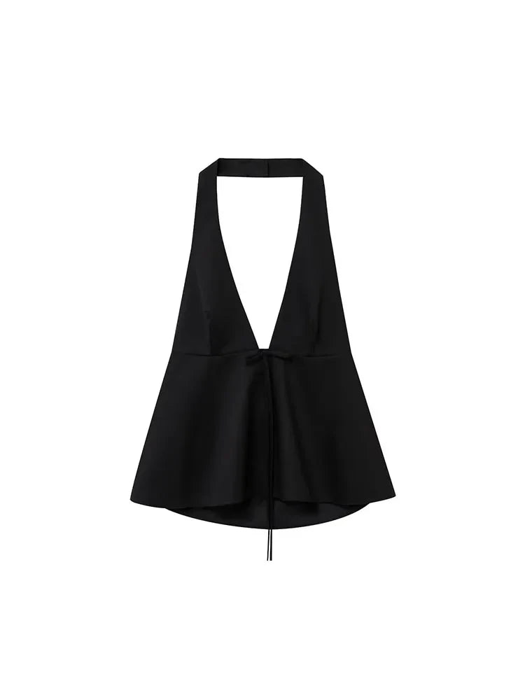 Women Summer Halter Camis Tank Tops 2025 Fashion Sweet Strapless Bow Female Elegant Street Backless Top Clothing