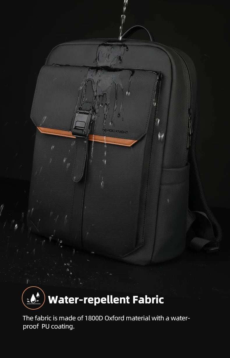 Stylish Business Backpack for Men Waterproof 15.6 inch Flap Laptop Backpack Multiple Pockets Casual Daypack for Work School