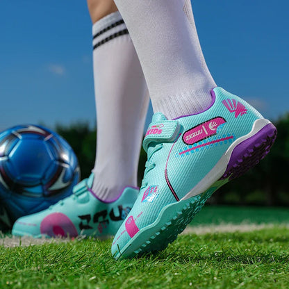 Kids Soccer Cleats Unisex Child Turf Soccer Shoes Indoor Youth Football Boots Artificial Ground Trainning Futsal Sneaker Outdoor