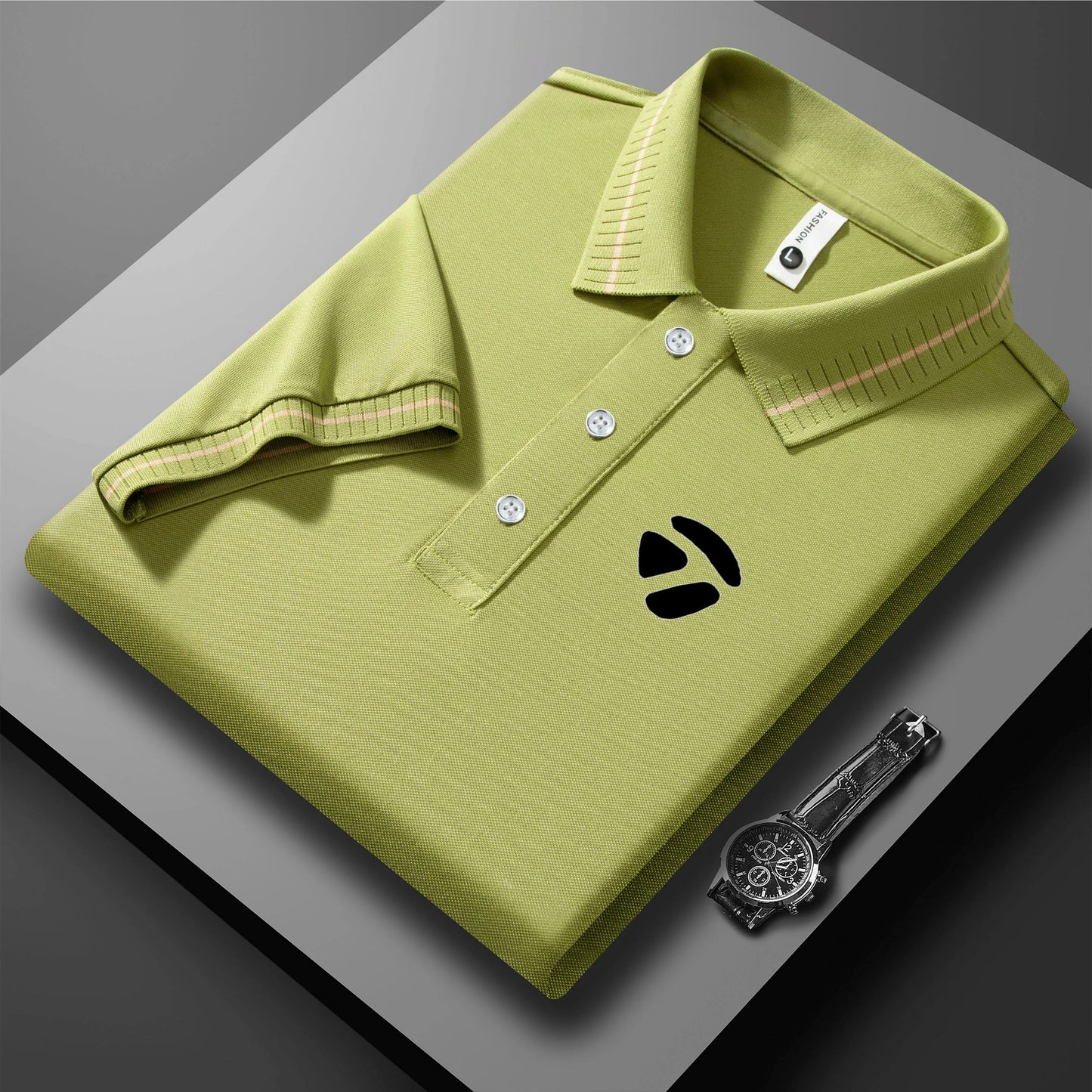2026 New Men's Polo Collar T-shirt Short Sleeved Casual Sweat Absorbing Breathable T-shirt Men's Top