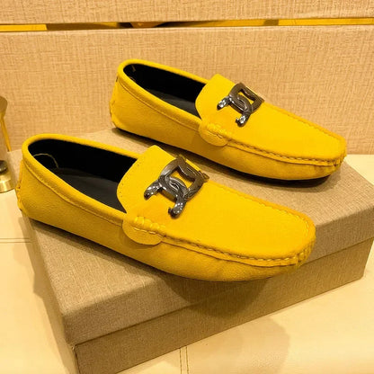 Sapatos Sociais Elegantes Masculinos Slip-on em Couro PU Loafers Leves Confortáveis Sapatos Casuais para Homens Sapatos Flat de Moda de Verão