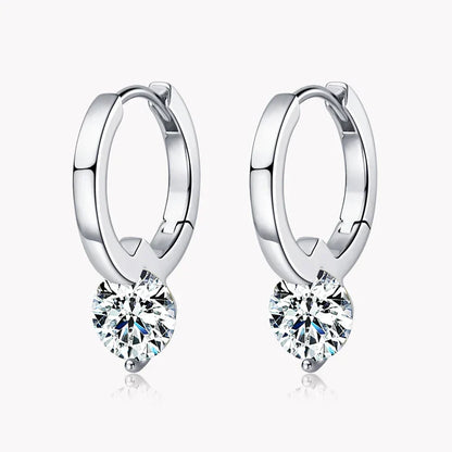 Solitaire 1ct D Moissanite Earrings for Women 2023 Diamond Sterling Silver Hoop Earrings 925 Drop Earrings Girls 14k Gold Plated