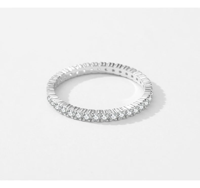 925 Sterling Silver Classic Sparkling Zircon Wedding Engagement Band Promise Bridal Ring For Women Fine Jewelry Gift