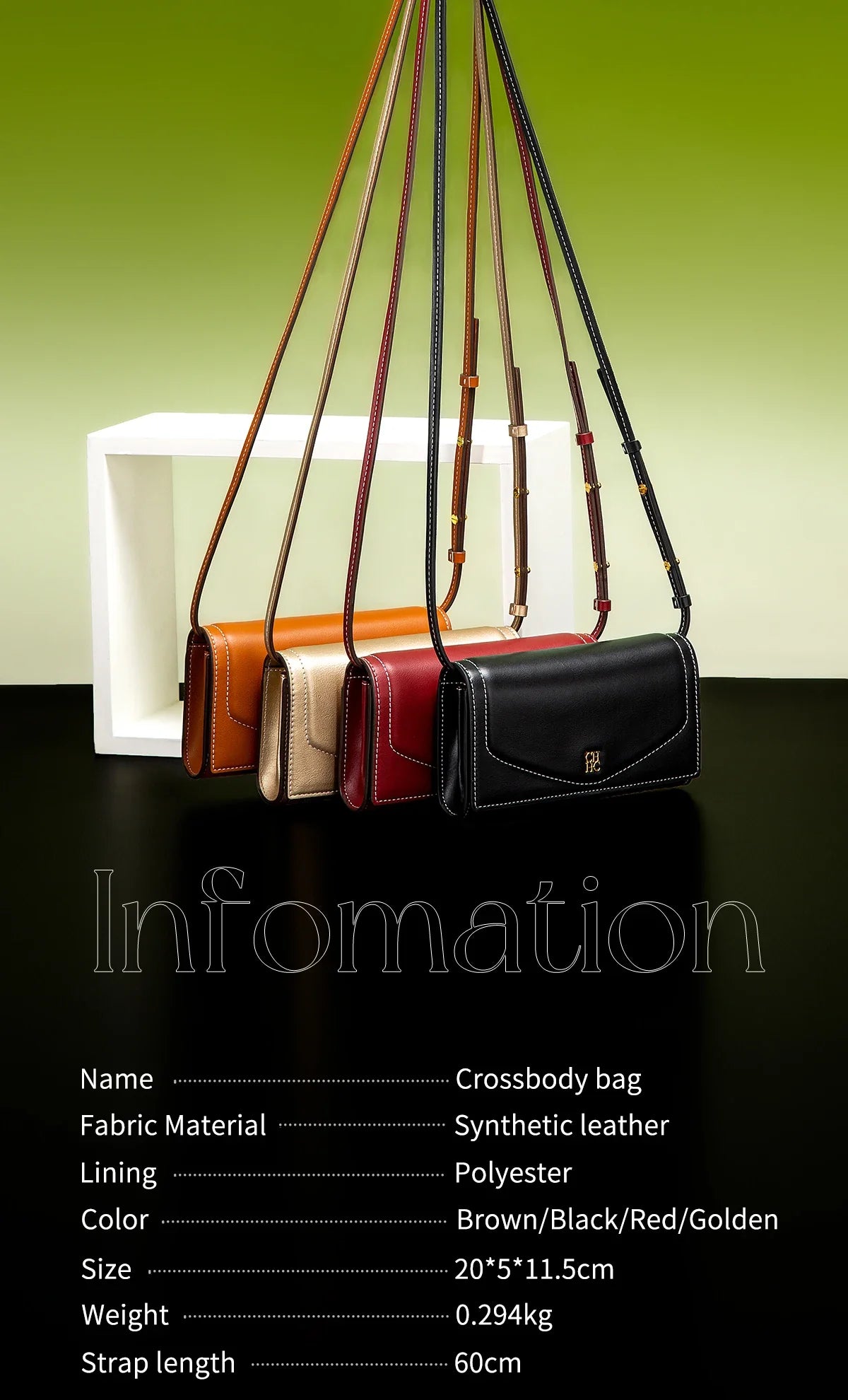Women's Crossbody Bag Spring New Flip Small Square Bag Simple Women's Business Wallet Strap Detachable