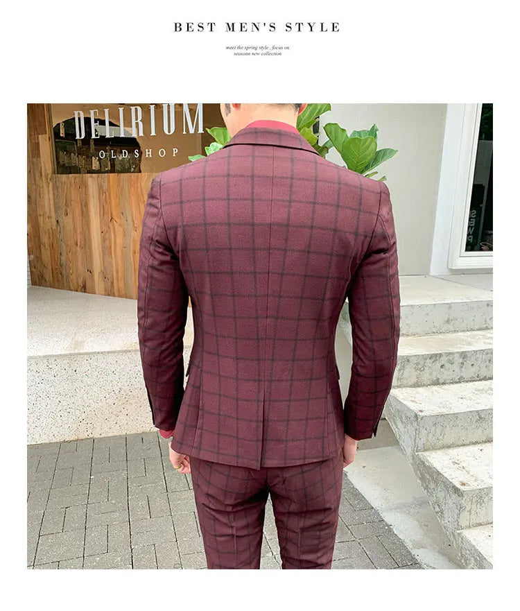 High-Quality Large Size Men's Wedding Suit 5XL S-Fourth Quarter 2024 Fashion Handsome Two-Piece Acetate Set (Suit + Trousers)
