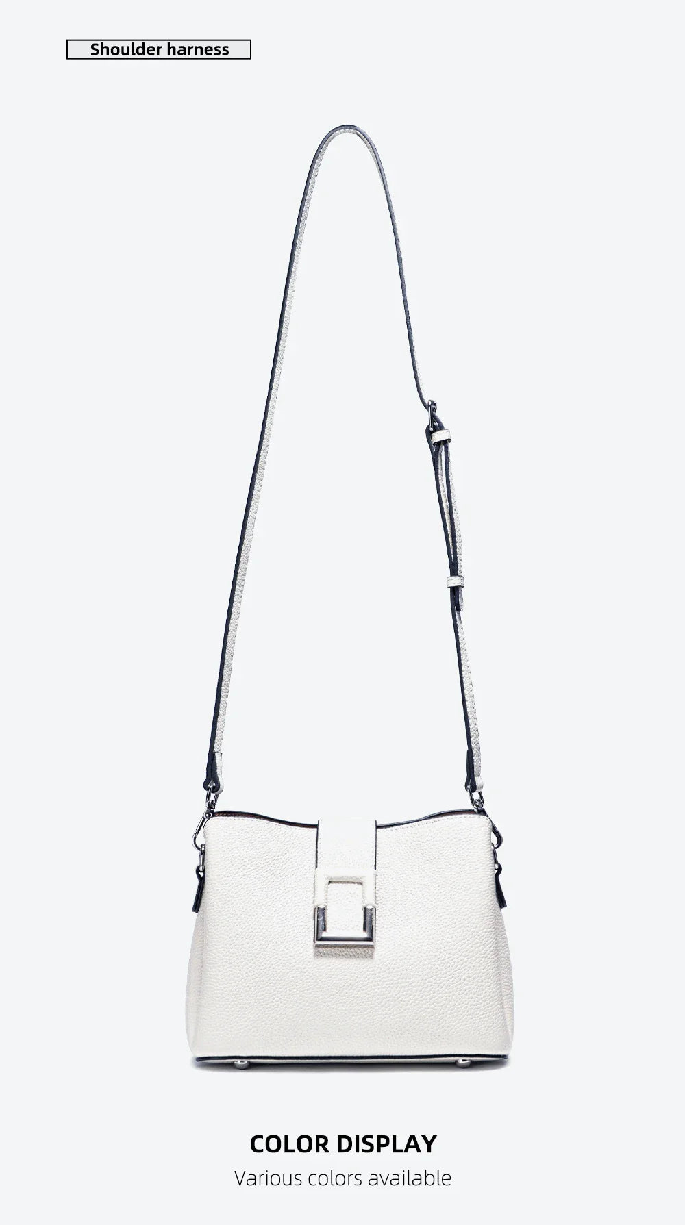 Genuine Leather White Designer Noble Shopper Shoulder Bag Commuter Large Bucket Handbag Women Tote Bucket Cross Body Bag