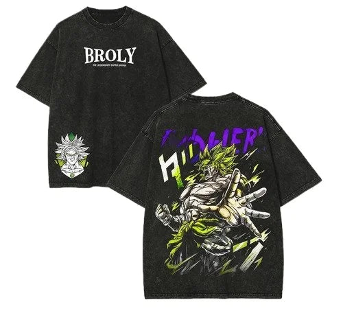 Oversized Dragon Ball Broly Anime T-shirt Man Women Vintage Washed Short Sleeve Tee Streetwear Loose Casual Top Summer Y2k 2026