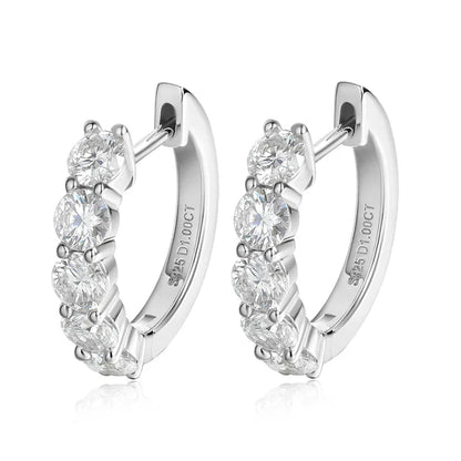 Each 0.2CT 3.5mm Certified All Moissanite Hoop Earrings for Women Classic Sparkly Bridal Jewelry Pure 925 Plated 18K