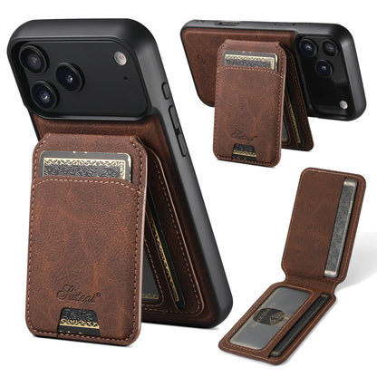 Wireless Charging Phone Case Magnet Card Holder Stand Faux Leather For iPhone 17 Pro Max 16 Plus 15 14 13 12