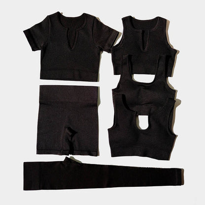 2/4/6PCS Seamless Women Yoga Set Workout Sportswear Fitness Bra Sport Pants Gym Clothing High Waist Leggings Shorts Sports Suits
