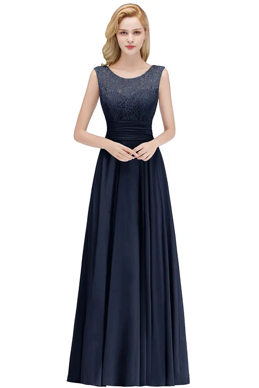 Chiffon Lace Long Evening Dresses For Women 2023 Dusty Pink Sexy V Back Formal Party Prom Gowns With Sashes Vestido De Fiesta