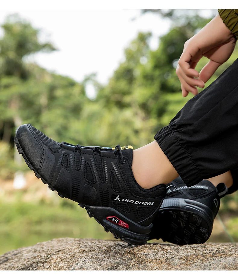 Sapatos de Caminhada Masculinos e Femininos Impermeáveis para Exteriores Tênis de Treino com Cadarço para Escalada Trekking Tênis de Montanha para Caminhada e Caça Tênis Táticos