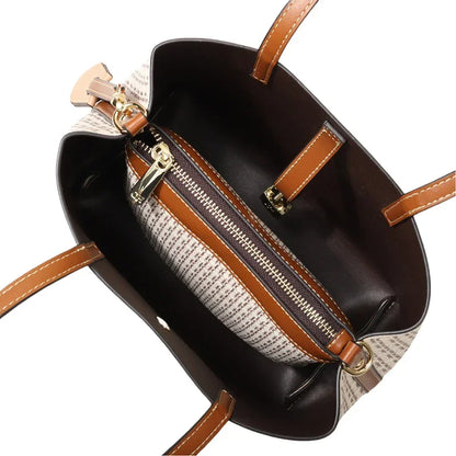 Women's Large Capacity Handbag Daily Commuting High-end Versatile PU Material Letter Printed Design Women's Crossbody Bag