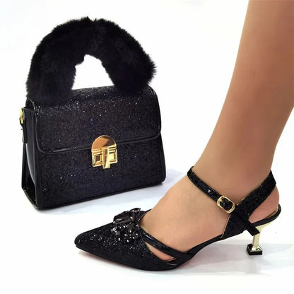 Fashion Orange Women Shoes And Bag Set To Match Ladies High Heels Wedding Pumps And Handbag Clutch Sandals Sandales CR928 6CM