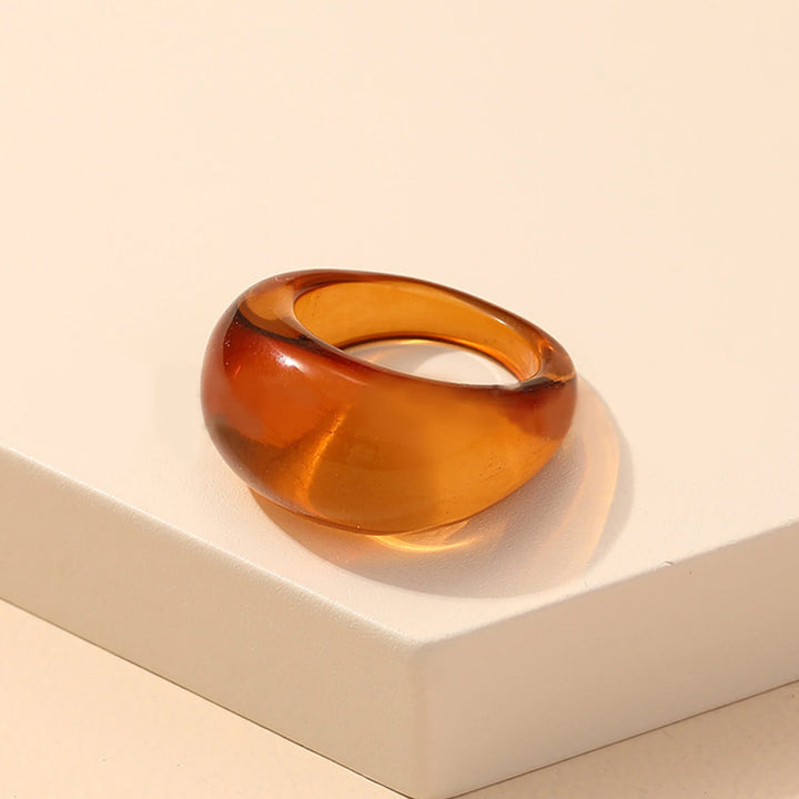 Round Rings For Women Big Kpop Finger Ring For Girls Punk Resin Ring