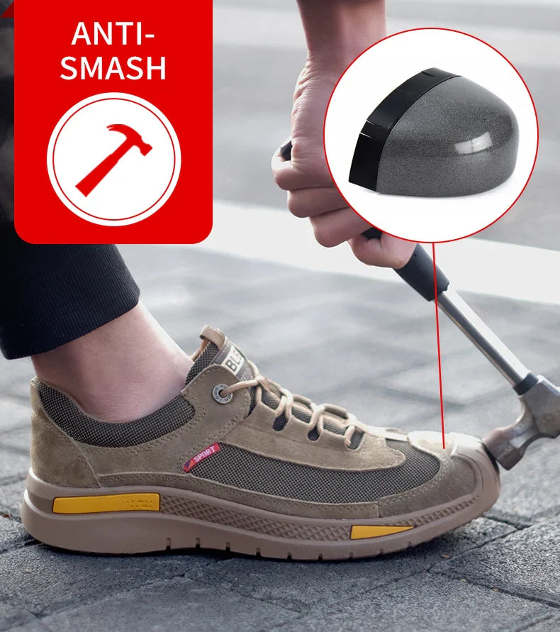 Man Safety Shoes Puncture-Proof Work Sneakers Lightweight Work Shoes Men Steel Toe Shoes Safety Boots Indestructible Shoes