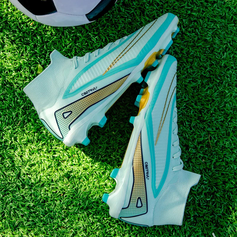 Men Professional Soccer Shoes Outdoor High-Top Sports Football Boots Long Spikes Artificial Grass Training Non Slip Sneakers