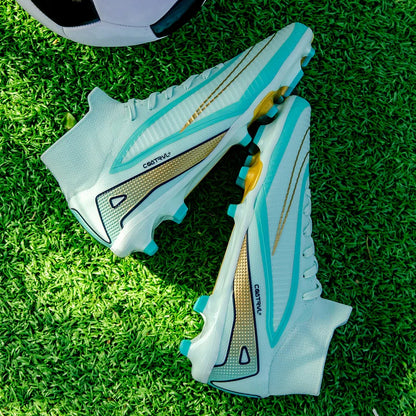 Men Professional Soccer Shoes Outdoor High-Top Sports Football Boots Long Spikes Artificial Grass Training Non Slip Sneakers