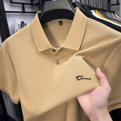 cotton100% hot sale men's new short sleeve polo shirt summer lapel letter printing ventilate t-shirt business classic mans wear