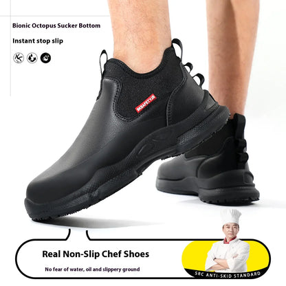 Fashion Comfort Soft Soled Waterproof Shoes Chef Shoes Four Seasons Anti Slip Oil Resistant Business Casual   Work EVA Shoes