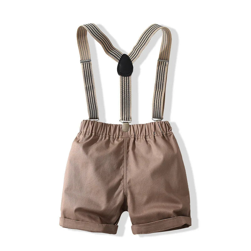 Kids Boys Formal Birthday Outfit Suit Toddler Gentleman Wedding White Shirt 1-7 Years Baby Pants Boys Ceremony Outfits