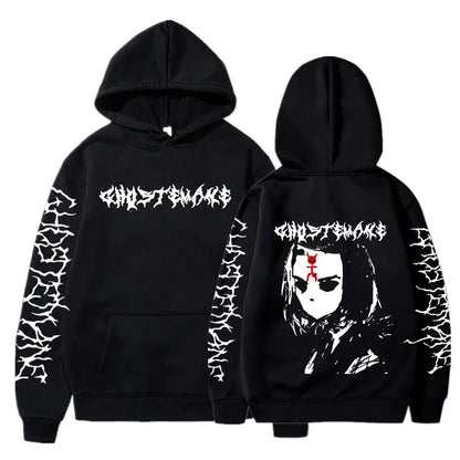 Ghostemane Double Sided Print Hoodie Men's Fashion Hip Hop Metal Rock Hoodies Gothic Oversized Sweatshirt Tracksuit Streetwear