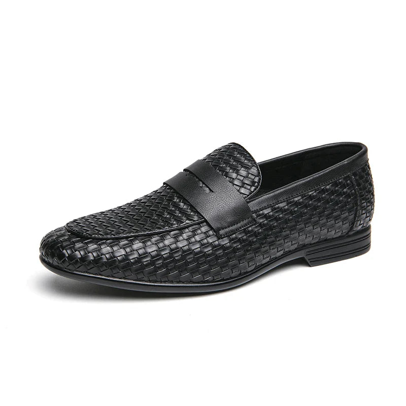 European station fashion brand luxury bean shoes leather men's shoes slip-on loafers classic plaid small leather shoes