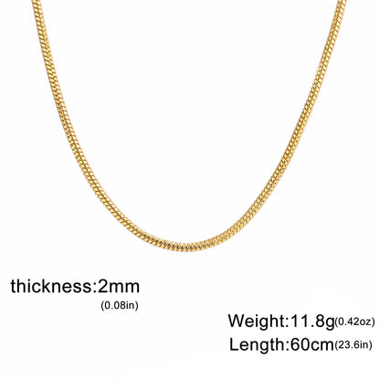 Round Snake Chain Necklace for Women Men Stainless Steel Link Chain 0.9mm 1.2mm 2mm Chains Choker Fashion Jewelry Gifts