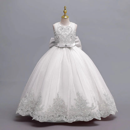 4-12 years old gorgeous girl dress sheer elegant girl birthday party princess dress long carnival evening dress summer clothing