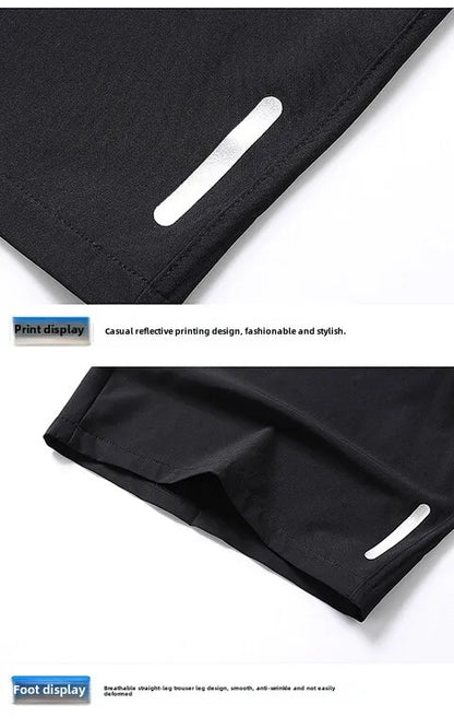 2025 New Trendy Ice Silk Quick-Dry Casual Outdoor Sports Shorts for Men - Large Size 5-Inch Shorts, Breathable & Comfortable
