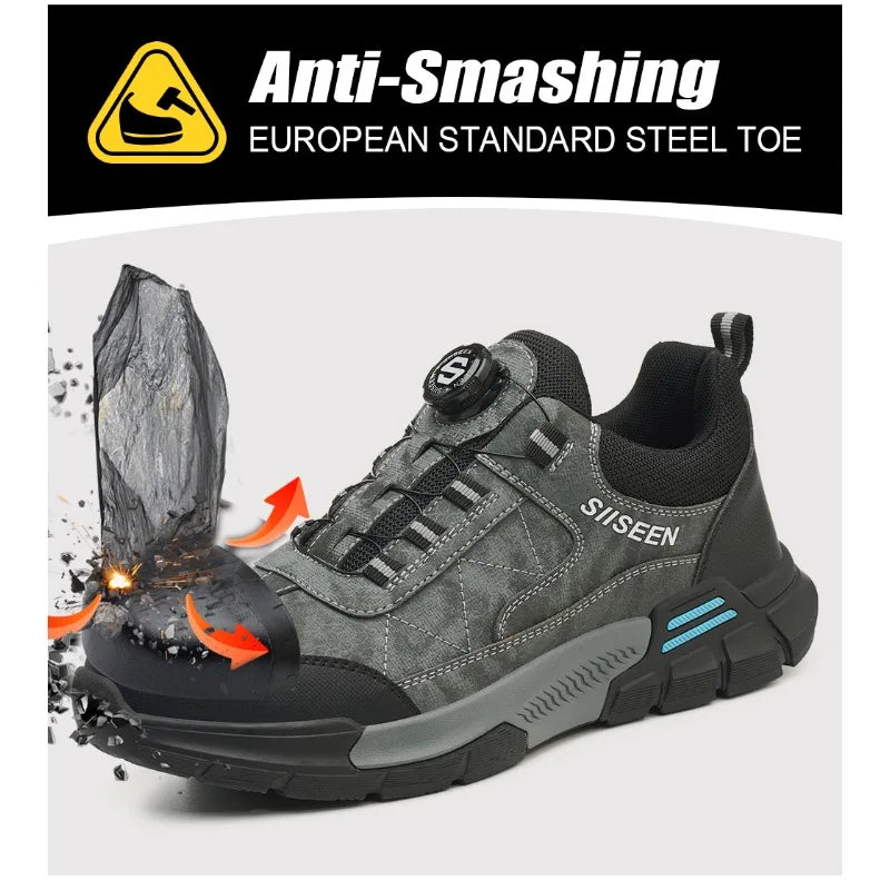 Breathable Men's Safety Shoes Puncture Resistant Work Shoes Men's Protective Shoes Wear-resistant Work Boots Tactical Boots