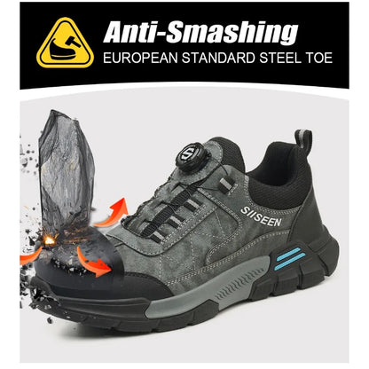 Breathable Men's Safety Shoes Puncture Resistant Work Shoes Men's Protective Shoes Wear-resistant Work Boots Tactical Boots