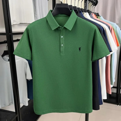Luxury brand pony embroidery short sleeve polo shirt summer breathable solid color casual men T-shirt fashion high-end Paul top